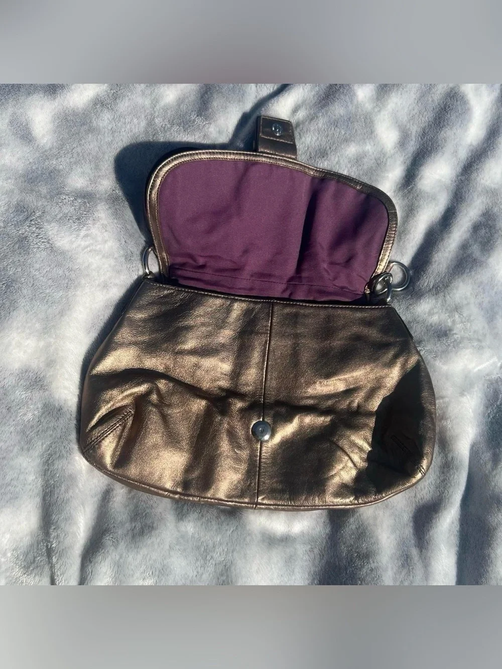 Coach Soho Leather Bronze Metallic Shoulder Bag Purse